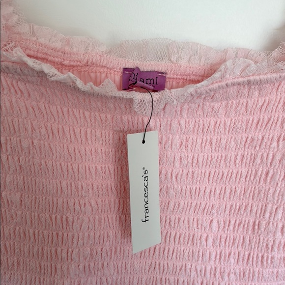 Pink Smocked Tiered Babydoll Midi Dress - Picture 6 of 7